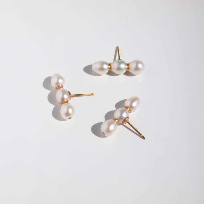 ドロップパール金継ぎスタッドピアス